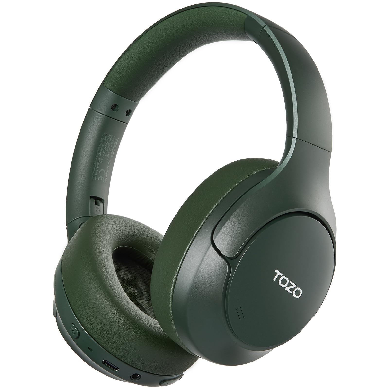 TOZO HT3 Hybrid Noise Cancelling Headphones, 90H Playtime Wireless Over Ear Bluetooth Headset, Spatial Audio AI Chat with 5 Mics, Supports Dual Connection and USB-C Input, with 32 EQ Music Modes Image