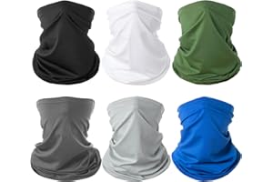 hurifeng 6-Pack Cooling Neck Gaiter Face Scarf, UV Protection Bandana for Summer Outdoor Sports, Cycling, Running, Hiking