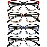 SOCTICK 4 Pack Fashion Cat Eye Reading Glasses for Women, Computer Blue Light Blocking Readers Anti Glare Eyeglasses