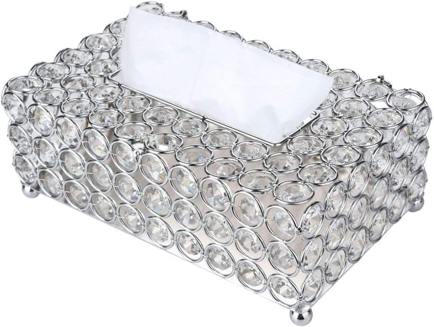 VoiceFly Rectangular Crystal Tissue Box Cover, Decorative