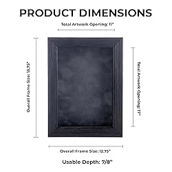 11x17 Distressed Black Shadowbox Frame - Interior