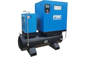 HPDMC PACK15-TA 20HP Rotary Screw Compressor 208-230V 3Ph 81CFM@125psi Industrial Air Compressed System with 80 Gal Tank & Refrigerated Air Dryer