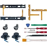 Mcbazel 18-in-1 Repair Kit for Switch Joy-Con – Left & Right Joystick Replacement, Metal Lock Buckles, Charging Sliders & Scr