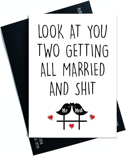 Funny Wedding Cards Funny Engagement Cards Congratulations Cards Marriage Cards Best Friend Daughter Son Getting Married And Sh T Pc225 Amazon Ca Health Personal Care