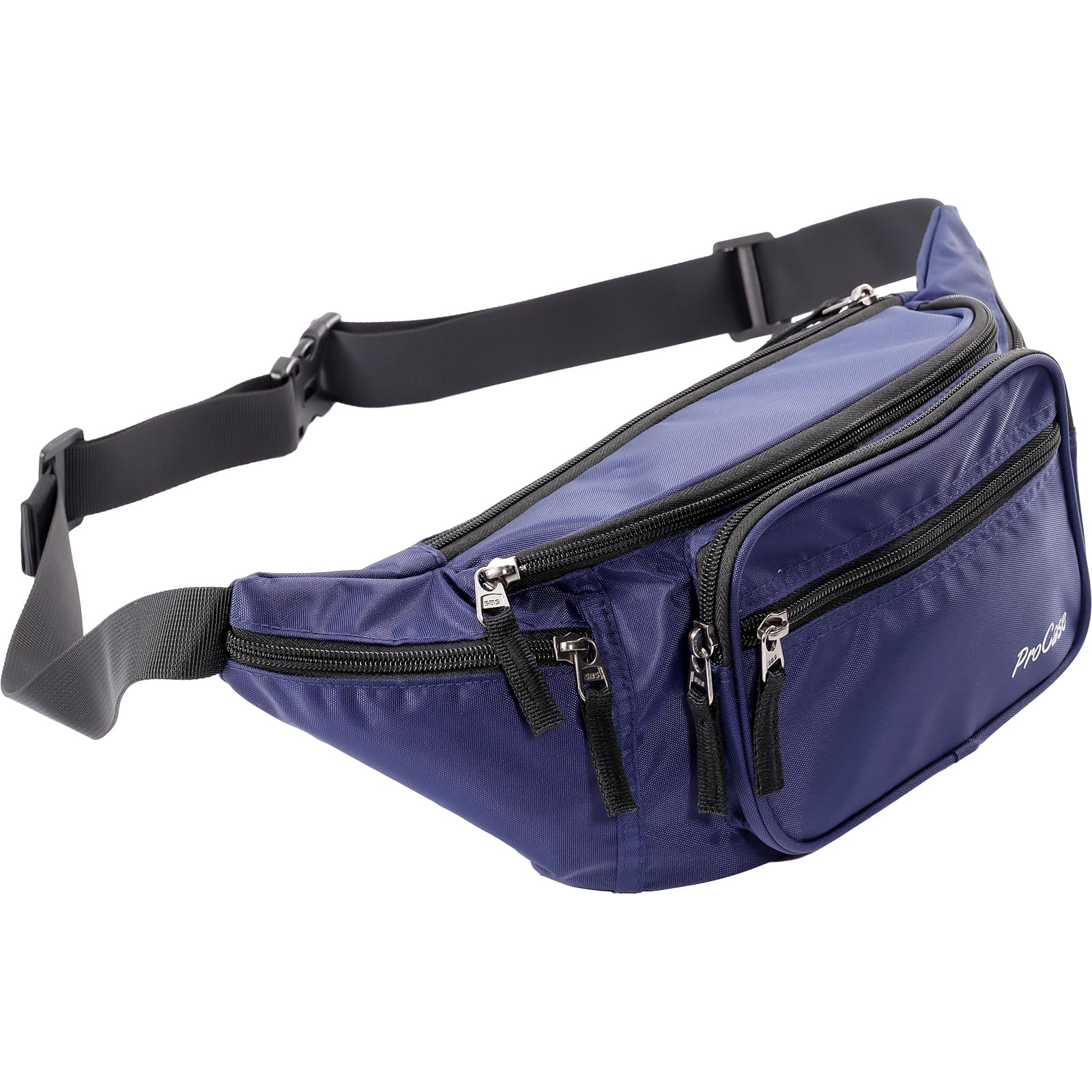 ProCase Bum Bag Waist Fanny Pack for Men Women Ladies with 6 Pockets and Adjustable Belt Large Dog Bumbag for Dog Walking Running Hiking Cycling Travel Holiday Festival Christmas Disney -Navy, L