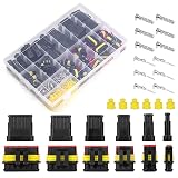 Twippo 708Pcs Waterproof Automotive Electrical Connector Terminals Wire Connector Plug Kit 1/2/3/4/5/6 Pin (43Sets)