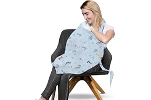 Childlike Behavior Baby Nursing Cover & Nursing Poncho - White Breast Feeding Cover - Breathable Nursing Cover for Breastfeeding - Nursing Cover - Privacy Breastfeeding Cover for Baby