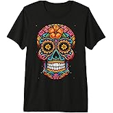 Halloween Sugar Skull Calavera Premium Tri-Blend T-Shirt