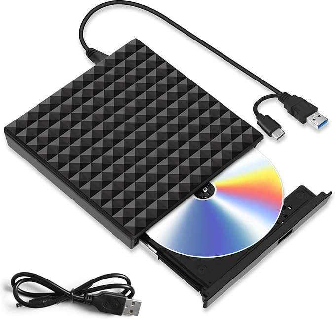 Lecteur CD DVD Externe, Graveur USB 3.0 Type C CD Externe DVD Externe