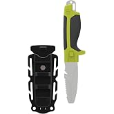 GEAR AID Tanu Dive and Rescue Knife with Sheath, 3&rdquo; Blunt Tip Blade
