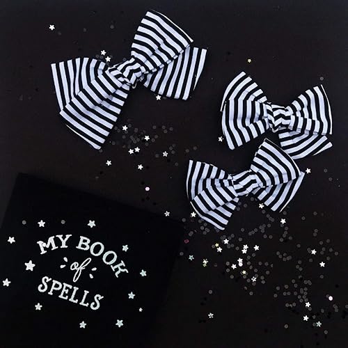 Amazon Com Beetlejuice Black And White Stripe Halloween Hair Bows