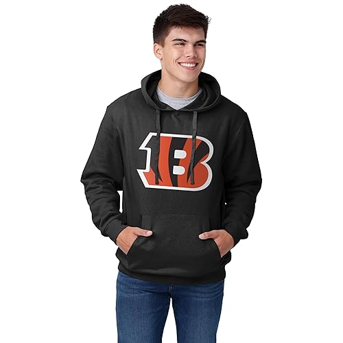 FOCO Men's Standard NFL Logo Solid Hoodie, Team Color
