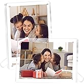 FIXSMITH 5x7 Acrylic Picture Frames 2 Pack, Clear Magnetic Frames with Stand, UV-Resistant, Horizontal/Vertical Display