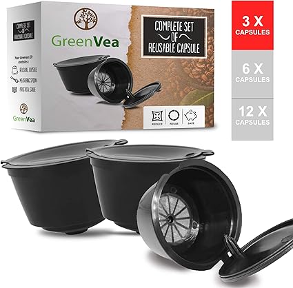 Greenvea Complete Set Of Refillable And Reusable Dolce Gusto Coffee Capsules Refillable Coffee And Tea Capsules 3 Capsules Amazon De Kuche Haushalt