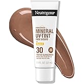 Neutrogena Purescreen+ Tinted Sunscreen for Face with SPF 30, Broad Spectrum Mineral Sunscreen with Zinc Oxide and Vitamin E, Water Resistant, Fragrance Free, Medium Deep, 1.1 fl oz