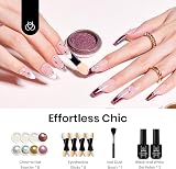 Beetles Chrome Nail Powder Kit with 8 Colours Holographic Pearl Iridescent view 2