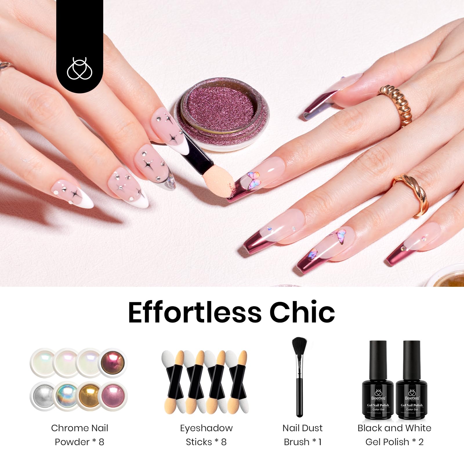 Chrome Nail Powder Kit