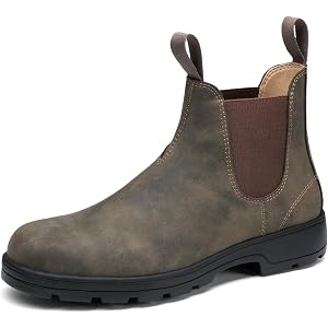 Rihero Men's Chelsea Boots Classic Casual Slip On Work Boots | PU Leather, Light EVA Sole, Non-Slip Base, Slip-On Design, Eas