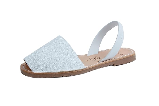 ria menorca Sandalen Avarcas/Glitter/Nappa Blanco/Rueda Caramelo