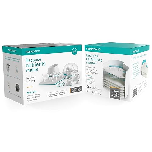 Starter Kit Breast Milk Bag Bottle System Nanobebe Complete