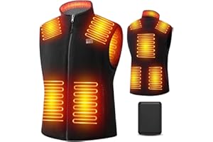 JS LifeStyle Fleece Heated Vest Jackets for Men with 18400mAh Battery Pack Included Rechargeable,3S Rapid Heated Vest Jackets
