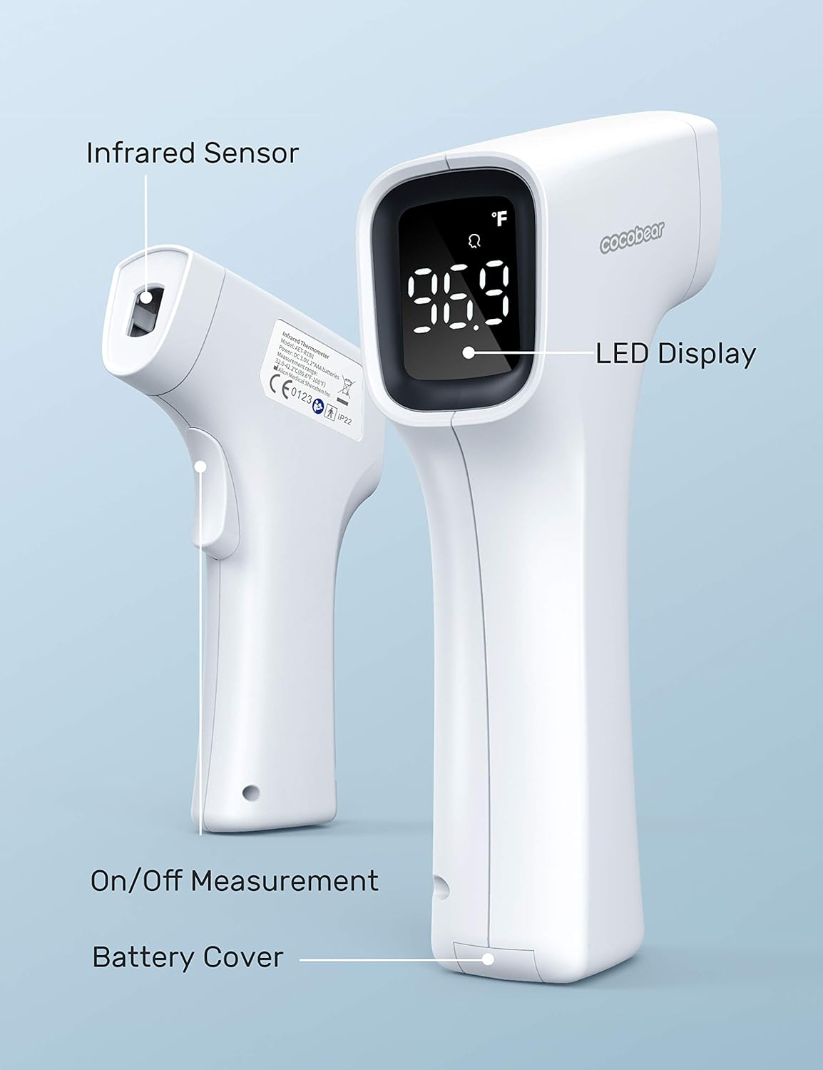 CocoBear baby digital thermometer, infrared thermometer, children and adults thermometer