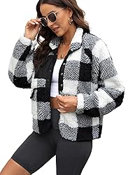 Yanekop Womens Fleece Jacket Fuzzy Long Sleeve