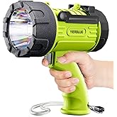 YIERBLUE Rechargeable Spotlight Flashlight with High Lumen LED 1000000, IP67 Waterproof Long Running Spot Light searchlight, 