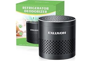 Exluvon Refrigerator Deodorizer, Fridge Odor Eliminator Lasts for 10 Years, Household Essentials Travel Size Air Purifiers, More Effective Than Baking Soda and Bamboo Charcoal Air Purifying Bag, Black