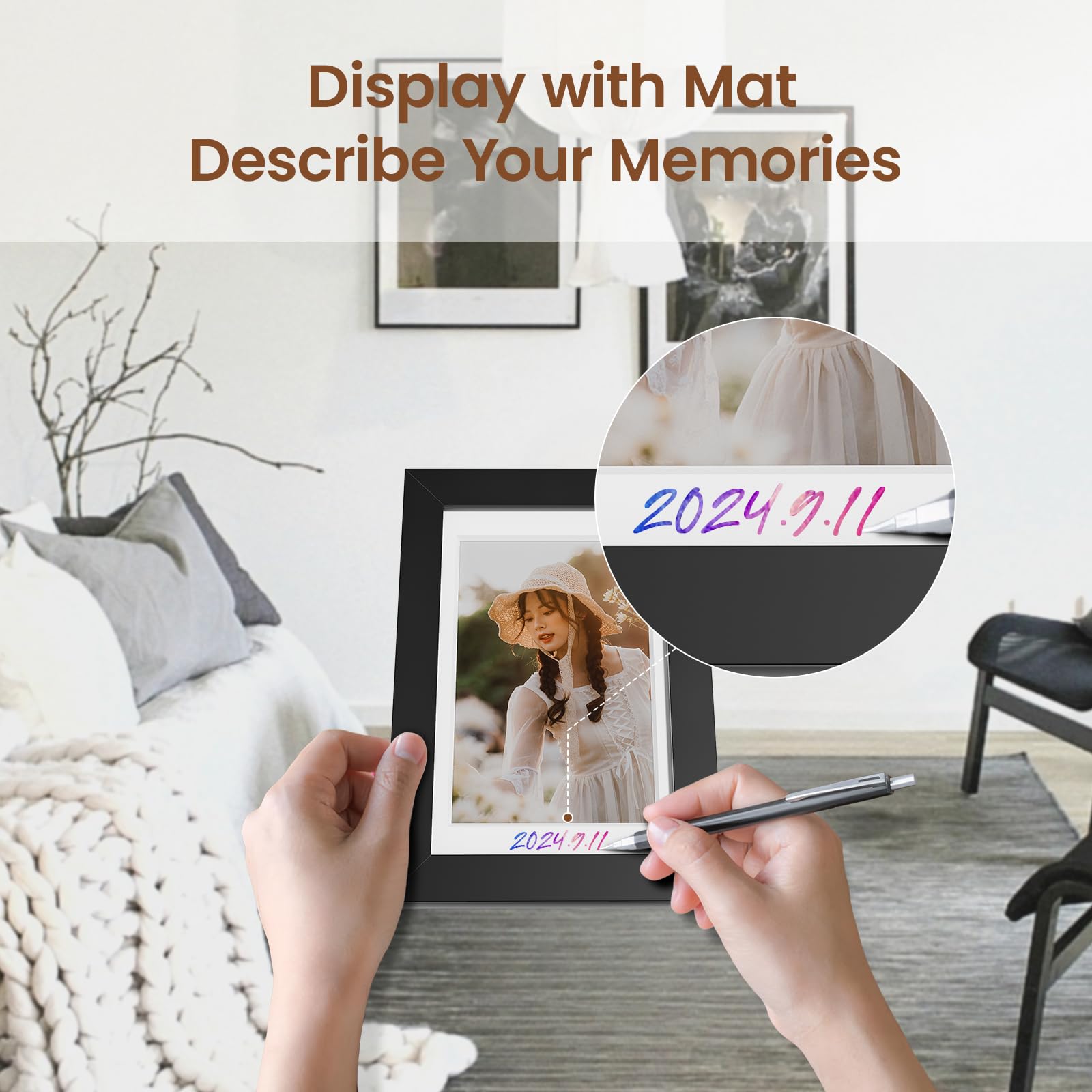 Heimlove 8x12 Picture Frames with Mat to Display