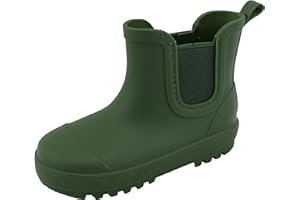 BEARPAW Toddler and Kids' Chelsea Rain Boots, Waterproof Rubber Rainboot, Girls/Boys Light Water Shoes for Muddy Park/Hiking