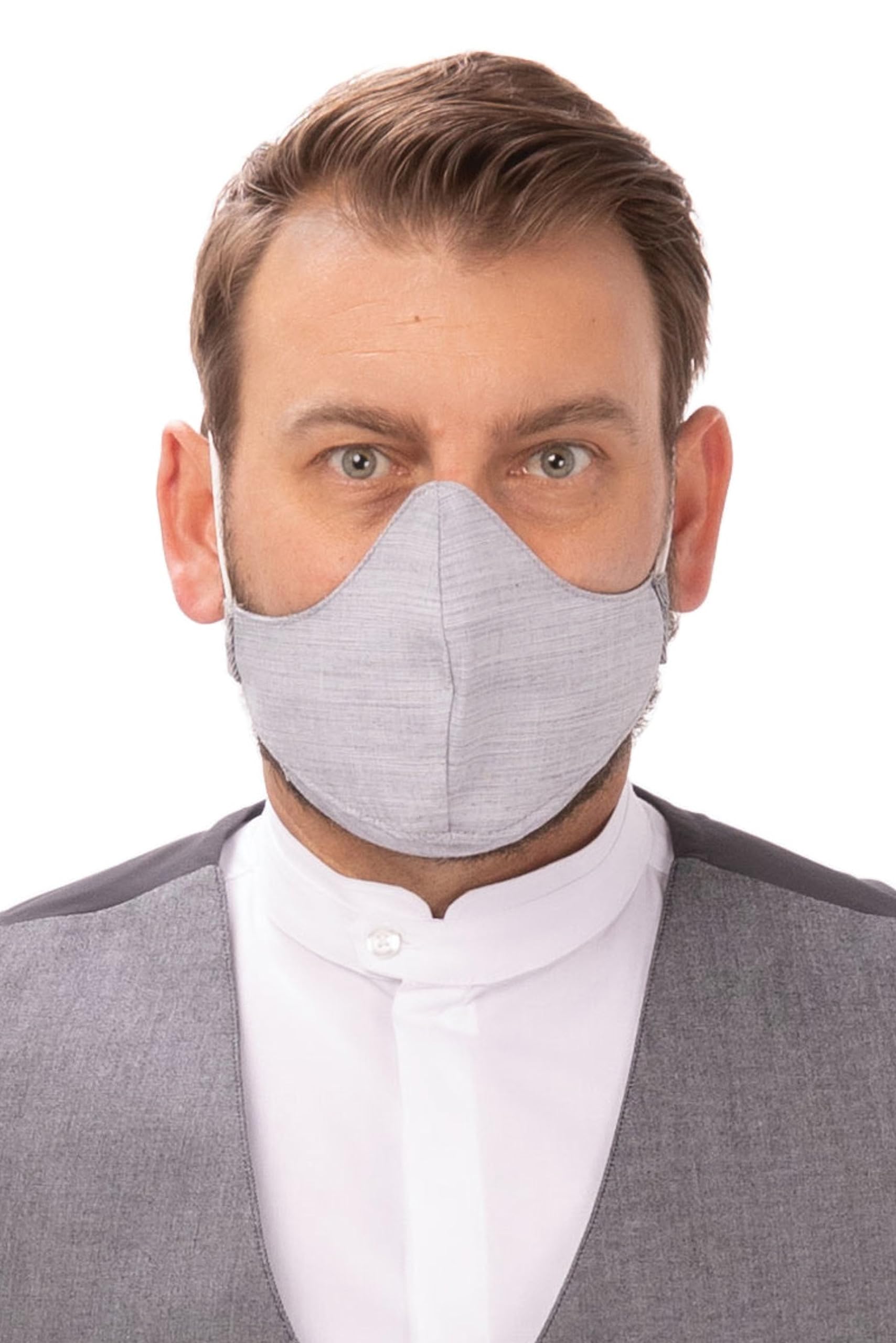 Chef Works Skild Series Fc1 Face Mask, Gray, One Size (Pack of 6)