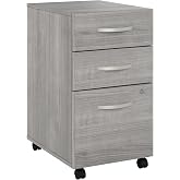 Bush Business Furniture Studio C 3 Drawer Mobile File Cabinet in Platinum Gray | Assembled Office Storage Unit for Home or Commercial Spaces