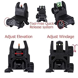 Fiber Optic Sights,Flip Up Front and Rear Backup