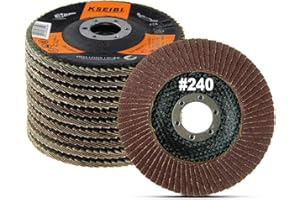 KSEIBI 4 1/2 Inch Flap Disc Aluminum Oxide 10 Pack Auto Body Sanding Grinding Wheel (240 Grit) 686013