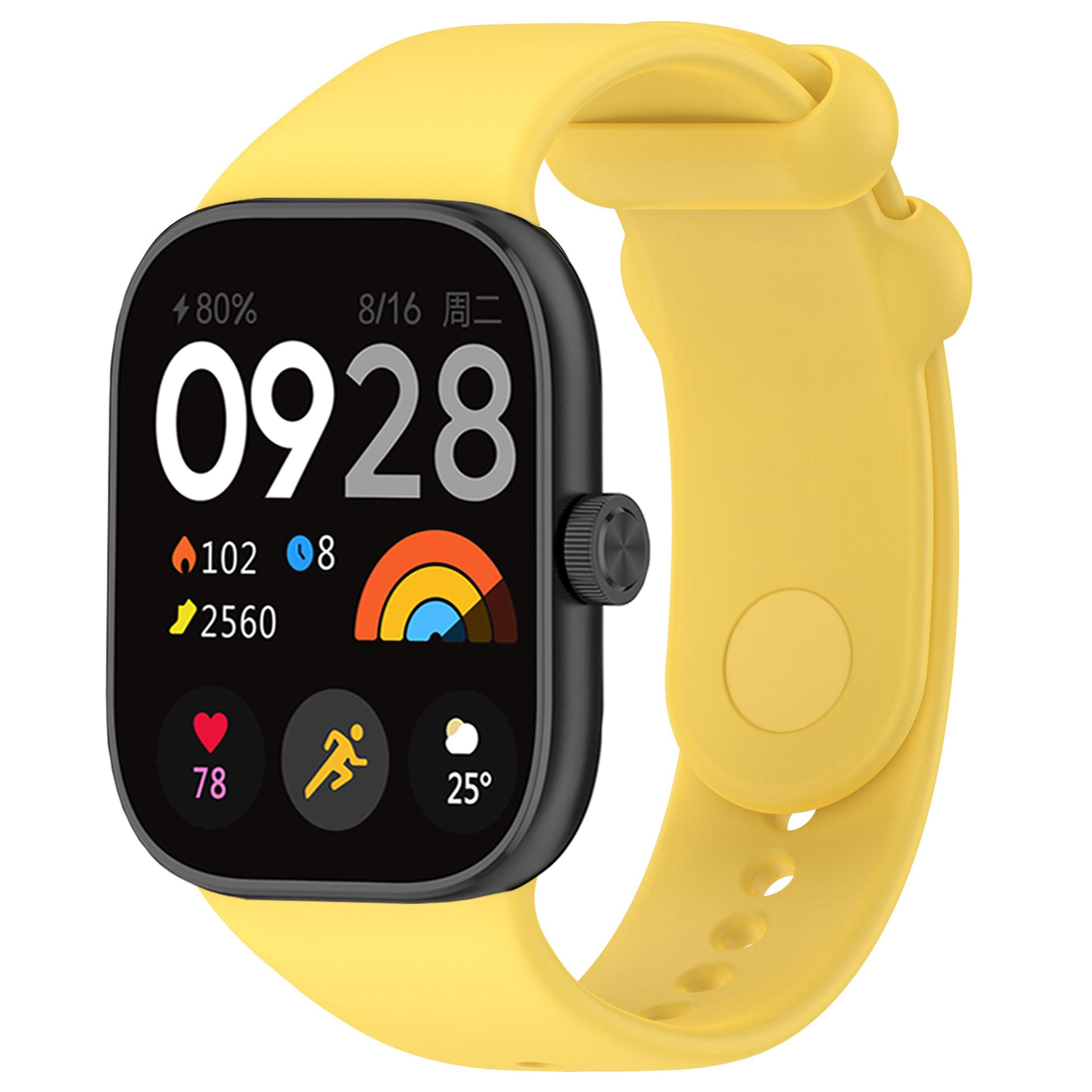 JYMYI Watch Band Compatible with Redmi Watch 4 Wrist Strap, Soft Silicone Wristband Sport Replacement Band Bracelet for Redmi Watch 4 Armband Wristwatch Smart Watch Strap for Men Women (yellow)