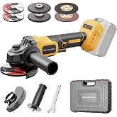 Cordless Angle Grinder Compatible with Dewalt 20V MAX Battery (NO Battery) | 3 Variable Speed Brushless Motor, Up to 8500 RPM Angle Grinder for Grinding, Cutting, Polishing &amp; Rust Removal, Tool Only