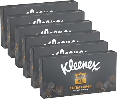 Kleenex Extra Large Facial T tissues 2 ply 90 sheets Men Pack 6
