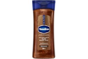 Vaseline Glazed and Glisten Golden Hour Glow Vanilla Cocoa Shimmering Body Gel Oil with Ultra-Hydrating Lipids and 100% Pure 