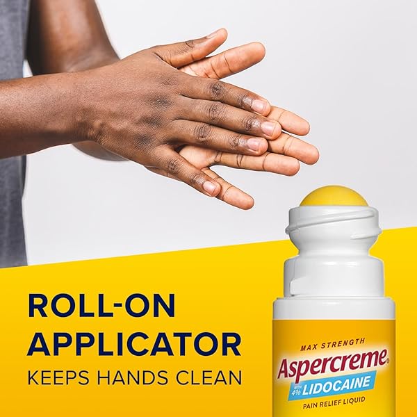 ASPERCREME ODOR FREE MAX STRENGTH LIDOCAINE PAIN RELIEF LIQUID WITH ROLL-ON NO MESS APPLICATOR, 2.5 OZ.
