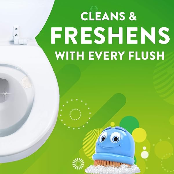 SCRUBBING BUBBLES FRESH GEL TOILET BOWL CLEANING STAMPS, HELPS KEEP TOILET CLEAN AND HELPS PREVENT LIMESCALE & RINGS, CITRUS SCENT, 1 DISPENSER WITH 6 FRESH GEL STAMPS