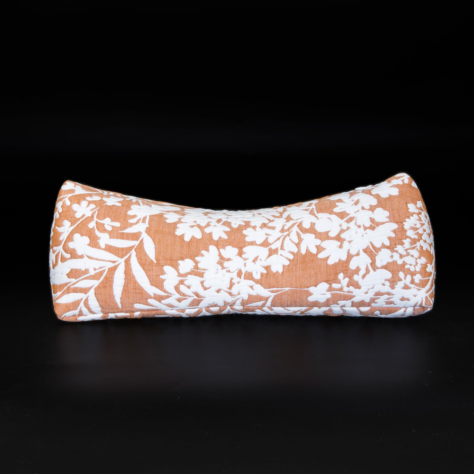 Photo 1 of Buckwheat Neck Support Pillow Cervical Neck Cylinder Bolster Pillow, Buckwheat Hulls Adjustable Roll Pillow, Neck Pain Relief for Back and Side Sleepers Round Pillows for Lunch Break Orange, 6*15 inch