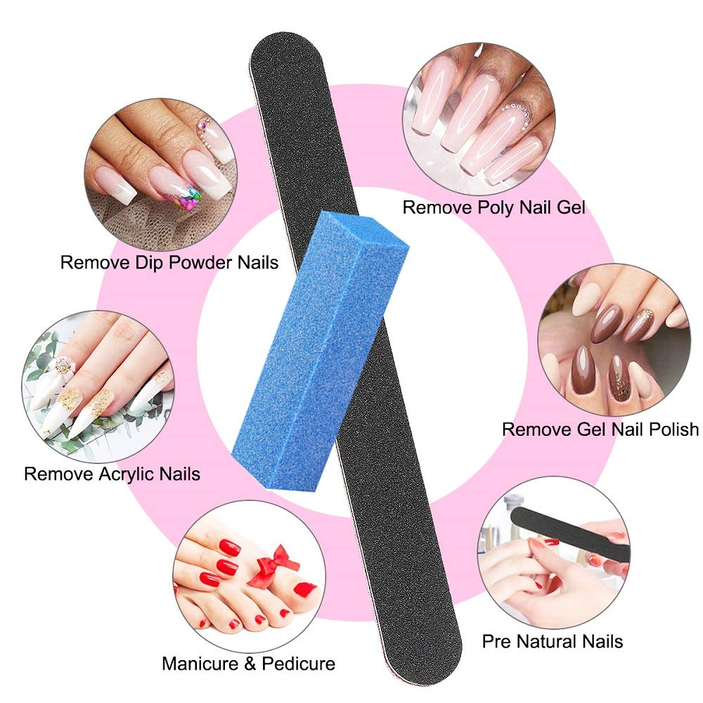 14Pcs Nail Files and Buffers Set Professional, Rough Emery Boards for Nails 100/180 Grit, Nail Buffer Block Kit for Natural Nails Last Long, Nail filer Buffing for Home Salon Use : Beauty