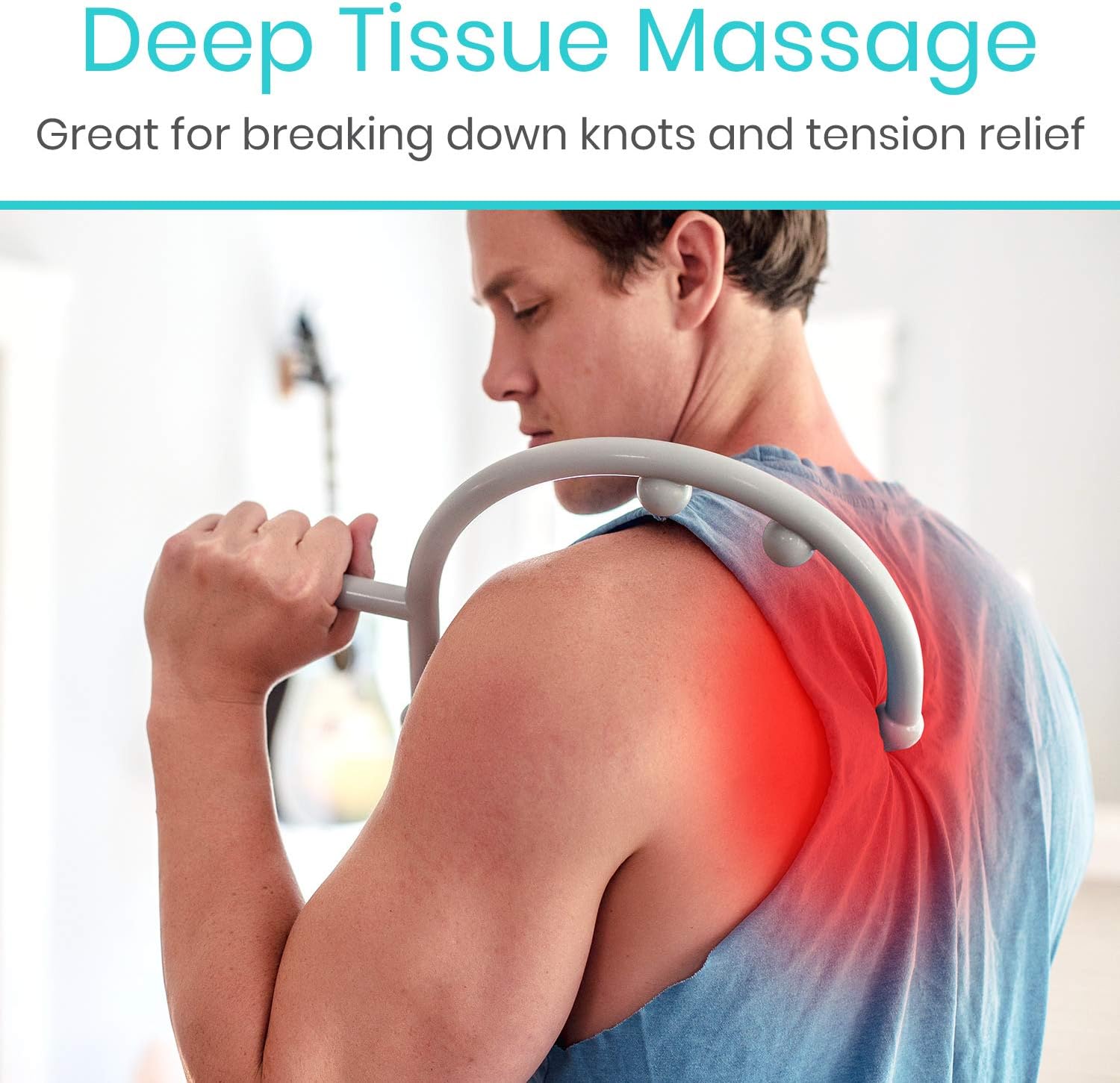 Vive Cane Massager - Hook Massage Stick for Back, Foot, Neck Muscle, Shoulder, Lower Body, Hand, Leg - Self Trigger Point Acupressure Deep Tissue Therapy - Myofascial Release Tool for Women & Men: Health & Personal Care