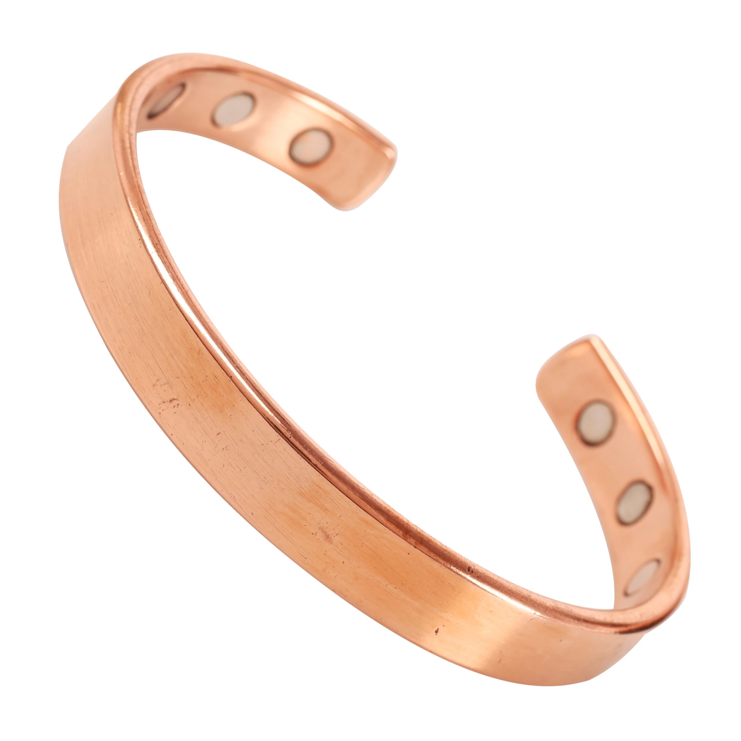 Touchstone Copper magnetic bracelet Tibetan style. Hand forged with solid and high gauge pure copper. Plain minimalistic elegance.