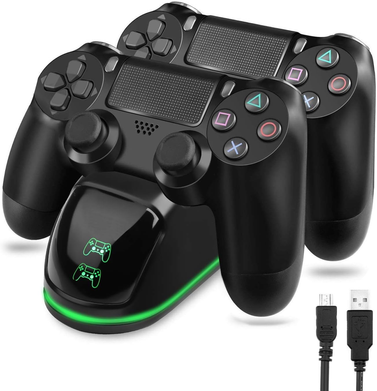 TGJOR PS4 Controller Charger - DualShock 4 PS4 Wireless Controller USB High-Speed Charging Dock, Playstation 4 Charging Station for Sony Playstation4 / PS4 / PS4 Slim / PS4 Pro Wireless Controller