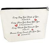 Gfhzdmf Inspirational Christian Gifts for Women Feith Makeup Bag Religious Gifts for Her Daughter Sister Friend Besite Grandma Aunt Motivational Gift Bible Verse Cosmetic Bag Travel Pouch