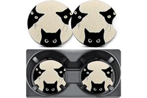 LMZLJZ 2 Pack Car Coasters for Cup Holders,Trio Cats Car Cup Holder Coasters,2.75" Universal Size Anti Slip Rubber Mat,Car Cup Holder Decal Decor Accessories,Cat Gifts for cat Lovers Women Men