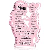 SKYDUE Gifts for Mom from Daughter Son, "To My Mom" Acrylic Plaque - Meaningful Desk Decor Christmas Gift for Mother, Unique Birthday, Mother's Day, Christmas, Thanksgiving Day Gift Idea