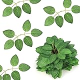 50pcs Floroom Artificial Green Leaves, Rose Leaves